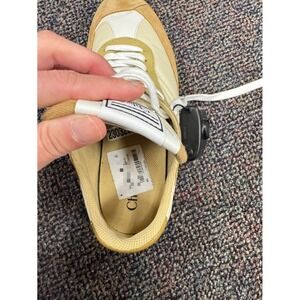 New without box Chloe Nama Sneakers Beige Tan Suede Quilted Leather Authentic 39